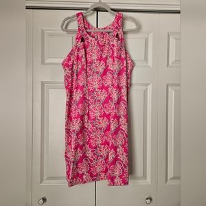 Sleeveless dress Lulu-B XL pink rope and seaweed design